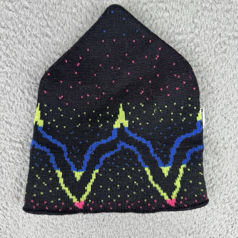 Vintage‎ Wigwam Beanie Hat Unisex Mens Women's Blue Multi cap Wool Made In Usa